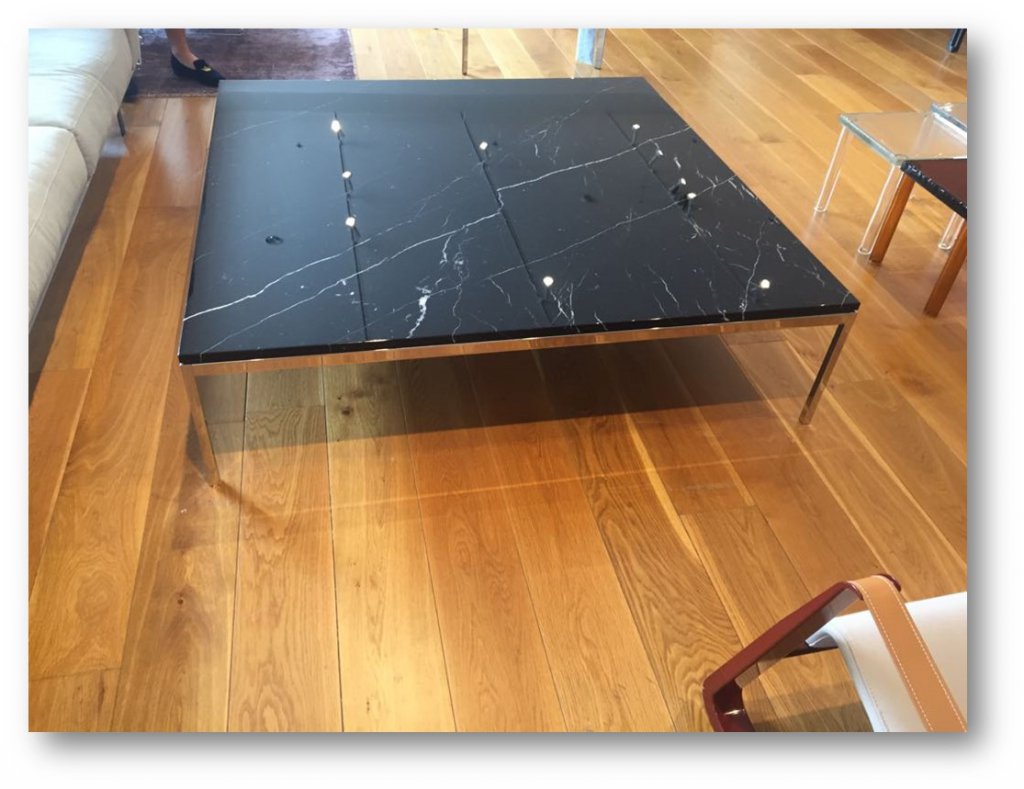 שולחן עם פלטת אבן, שולחן סלון שחור - כרמל קרמיקה